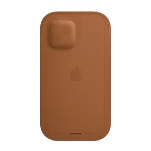 Шкіряний чохол-гаманець Apple Leather Sleeve with MagSafe Saddle Brown (MHMP3) для iPhone 12 mini - Фото 2
