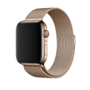 Металлический ремешок Apple Milanese Loop Gold (MTU72) для Apple Watch Ultra 49mm | 45mm | 44mm | 42mm MTU72 - Фото 1