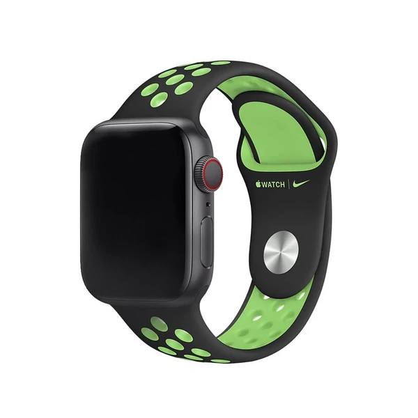 Ремешок Apple Nike Sport Band Black | Lime Blast (MXQW2) для Apple Watch 41mm | 40mm | 38mm в Днепре