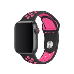 Ремешок Apple Nike Sport Band Black | Pink Blast Twist (MWU72) для Apple Watch 41mm | 40mm | 38mm MWU72 - Фото 1
