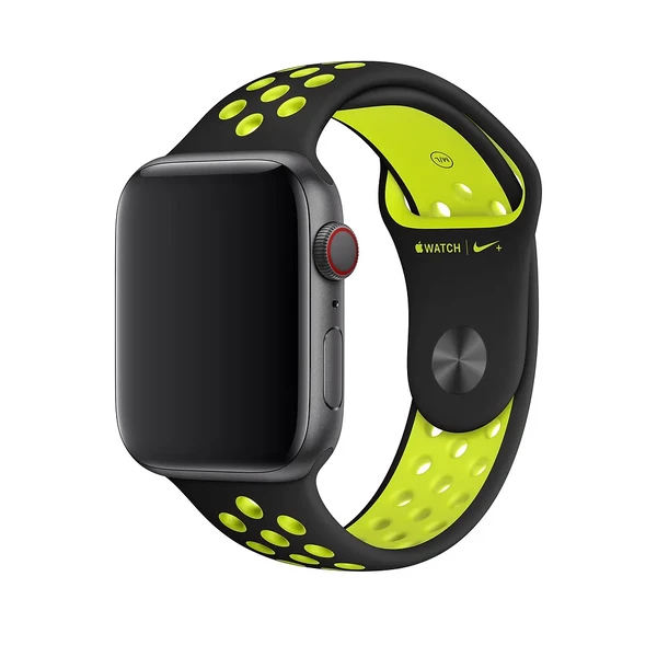 Ремешок Apple Nike Sport Band Black | Volt (MTMW2 / MQ2Q2) для Apple Watch Ultra 49mm | 45mm | 44mm | 42mm