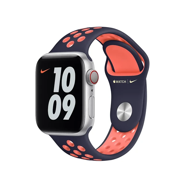 Ремешок Apple Nike Sport Band Blue Black | Bright Mango для Apple Watch 41mm | 40mm | 38mm Series  (MG3U3)