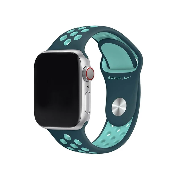 Ремінець Apple Nike Sport Band Midnight Turquoise | Aurora Green (MXQX2) для Apple Watch 41mm | 40mm | 38mm у Тернополі