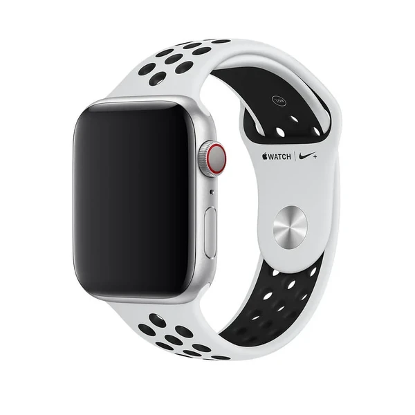 Ремешок Apple Nike Sport Band Pure Platinum | Black (ML843) для Apple Watch 41mm | 40mm | 38mm Series