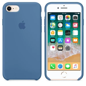 Силиконовый чехол Apple Silicone Case Denim Blue (MRFR2) для iPhone SE 3 | SE 2 | 8 | 7 - Фото 2