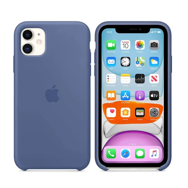 Силіконовий чохол Apple Silicone Case Linen Blue (MY1A2) для iPhone 11
