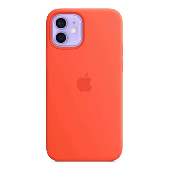 Силіконовий чохол Apple Silicone Case MagSafe Electric Orange (MKTR3) для iPhone 12 | 12 Pro у Полтаві
