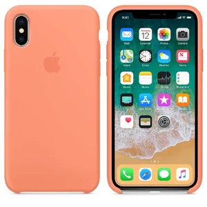 Силиконовый чехол Apple Silicone Case Peach (MRRC2) для iPhone X - Фото 2