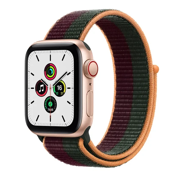 Ремінець Apple Sport Loop Dark Cherry | Forest Green (ML2R3) для Apple Watch 41mm | 40mm | 38mm Series