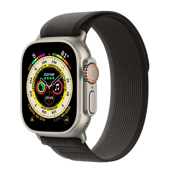 Ремінець Apple Trail Loop Black/Gray для Apple Watch Ultra Ultra 49mm | 45mm | 44mm | 42mm Розмір S/M (MQEP3) в Ужгороді