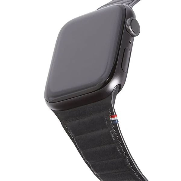 Чорний шкіряний ремінець для Apple Watch  Ultra 49mm | 45mm | 44mm | 42mm Decoded Traction Strap
