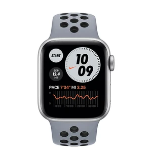 Смарт-годинник Apple Watch Nike Series 6 GPS, 40mm Silver Aluminum Case with Obsidian Mist | Black Nike Sport Band (M02J3) - Фото 2