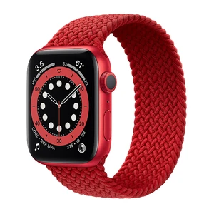 Смарт-годинник Apple Watch Series 6 GPS, 44mm Red Aluminum Case with Red Braided Solo Loop (M02H3) M02H3 - Фото 1