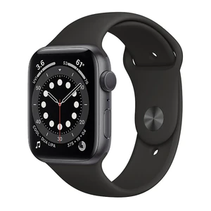 Смарт-часы Apple Watch Series 6 GPS, 44mm Space Gray Aluminum Case with Black Sport Band (M00H3)