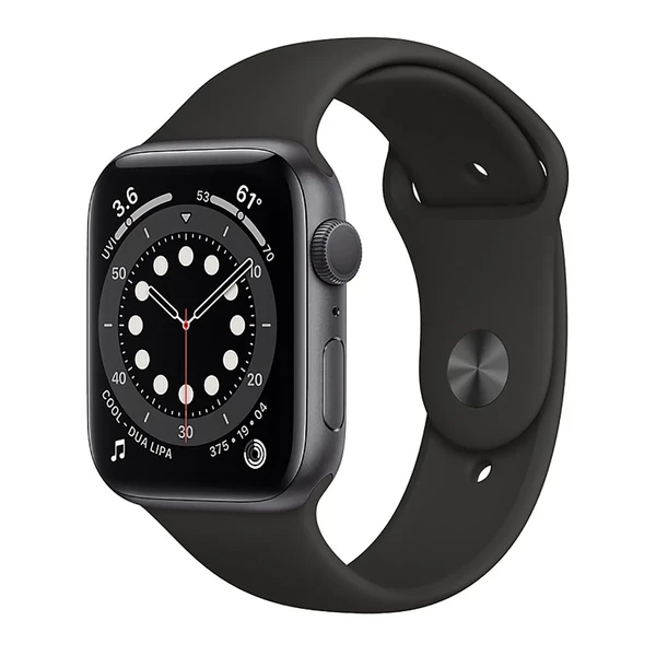 Смарт-часы Apple Watch Series 6 GPS, 44mm Space Gray Aluminum Case with Black Sport Band (M00H3)