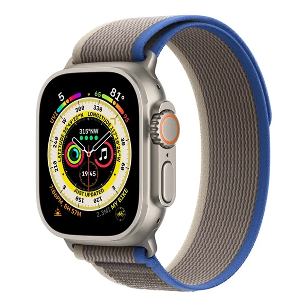 Смарт-годинник Apple Watch Ultra 49mm Titanium Case with Blue/Gray Trail Loop S | M (MNHL3)