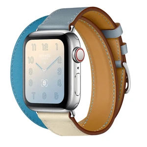 Смарт-часы Apple Watch Hermes Series 4 40mm GPS+LTE Stainless Steel Case Bleu Lin | Craie | Bleu du Nord Swift Double Tour (H078731CJAD) H078731CJAD - Фото 1