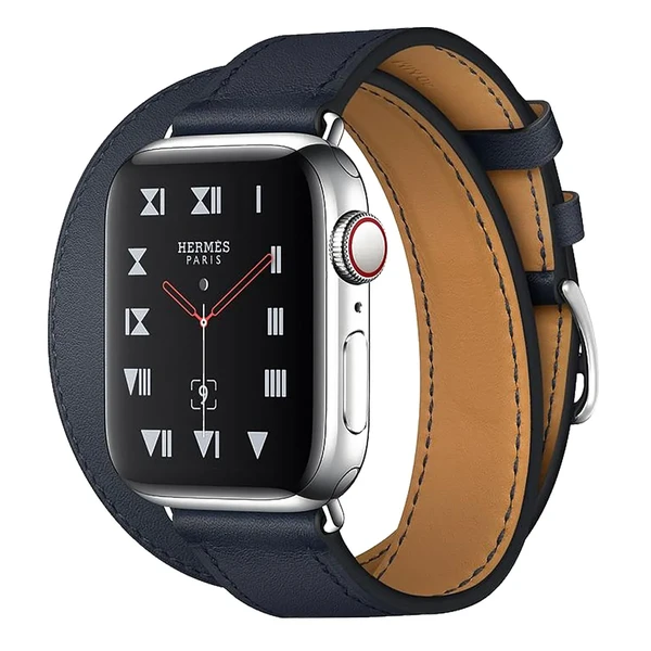 Смарт-годинник Apple Watch Hermes Series 4 40mm GPS + LTE Stainless Steel Case Blue Indigo Swift Leather Double Tour (MU6Q2)