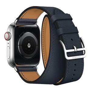 Смарт-часы Apple Watch Hermes Series 4 40mm GPS+LTE Stainless Steel Case Blue Indigo Swift Leather Double Tour (MU6Q2) - Фото 4