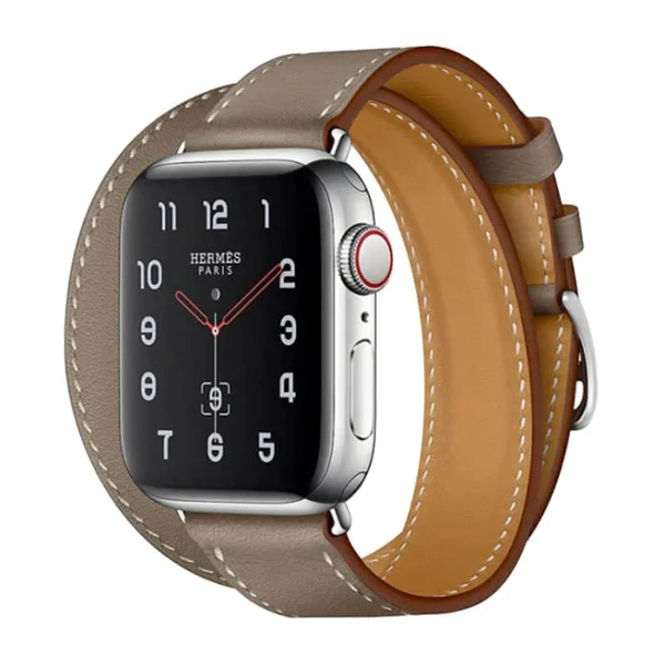 Смарт-годинник Apple Watch Hermes Series 4 40mm GPS + LTE Stainless Steel Case Etoupe Swift Leather Double Tour (H074200CJ18)