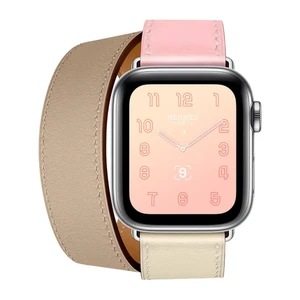 Смарт-часы Apple Watch Hermes Series 4 40mm GPS+LTE Stainless Steel Case Rose Sakura | Craie | Argile Swift Double Tour (H078731CJAE) - Фото 2