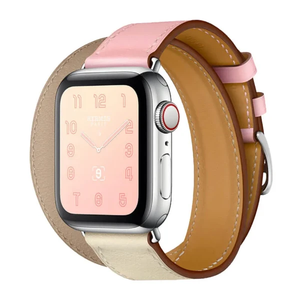 Смарт-годинник Apple Watch Hermes Series 4 40mm GPS + LTE Stainless Steel Case Rose Sakura | Craie | Argile Swift Double Tour (H078731CJAE)