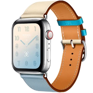 Смарт-часы Apple Watch Hermes Series 4 44mm GPS+LTE Stainless Steel Case Bleu Lin | Craie | Bleu du Nord Swift Single Tour (H078728CJAD) H078728CJAD - Фото 1