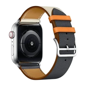 Смарт-часы Apple Watch Hermes Series 4 44mm GPS+LTE Stainless Steel Case Indigo | Craie | Orange Swift | Single Tour (MU6X2) - Фото 2