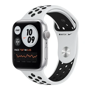 Смарт-часы Apple Watch Nike Series 6 GPS, 44mm Silver Aluminum Case with Pure Platinum | Black Nike Sport Band (MG293UL/A) Официальный UA MG293UL/A - Фото 1
