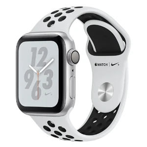 Смарт-годинник Apple Watch Nike + Series 4 40mm GPS Silver Aluminum Case Pure Platinum | Black Nike Sport Band (MU6H2) MU6H2 - Фото 1