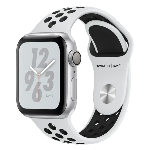 Смарт-годинник Apple Watch Nike + Series 4 40mm GPS Silver Aluminum Case Pure Platinum | Black Nike Sport Band (MU6H2) у Броварах