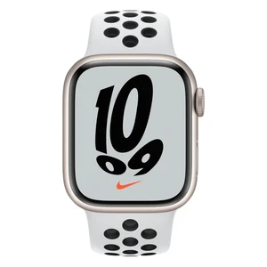 Смарт-часы Apple Watch Nike Series 7 GPS, 41mm Starlight Aluminum Case with Pure Platinum | Black Nike Sport Band (MKN33) - Фото 2