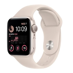 Смарт-часы Apple Watch SE 2 GPS, 44mm Starlight Aluminum Case with Starlight Sport Band (MNJX3)