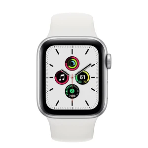 Смарт-часы Apple Watch SE GPS, 44mm Silver Aluminum Case with White Sport Band (MYDQ2) - Фото 2