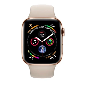 Смарт-годинник Apple Watch Series 4 44mm GPS + LTE Gold Stainless Steel Case Stone Sport Band (MTV72 | MTX42) - Фото 2