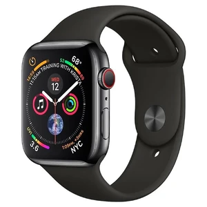 Смарт-часы Apple Watch Series 4 44mm GPS+LTE Space Black Stainless Steel Case Black Sport Band (MTV52) MTV52 - Фото 1