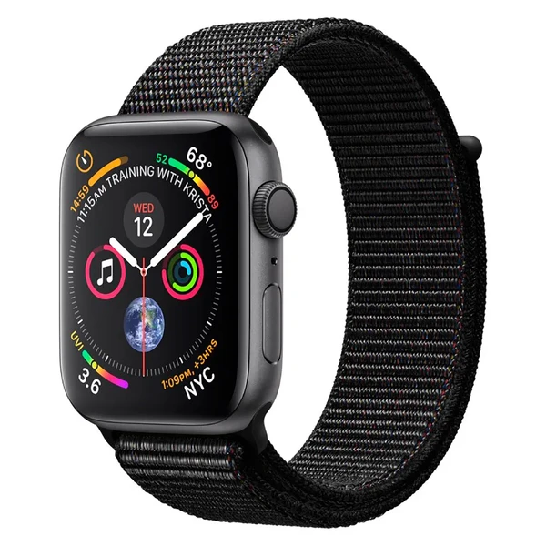 Смарт-годинник Apple Watch Series 4 44mm GPS Space Gray Aluminum Case Black Sport Loop (MU6E2)