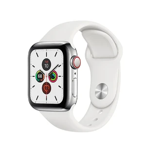 Смарт-часы Apple Watch Series 5 40mm Silver Stainless Steel Case White Sport Band (MWWR2) MWWR2 - Фото 1