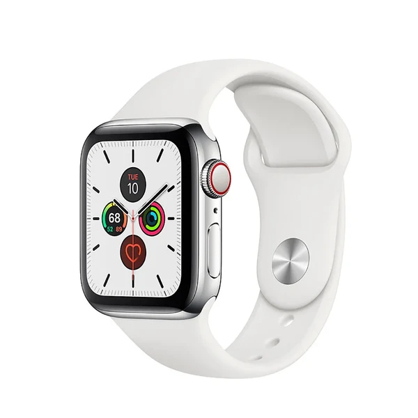 Смарт-годинник Apple Watch Series 5 40mm Silver Stainless Steel Case White Sport Band (MWWR2) у Житомирі