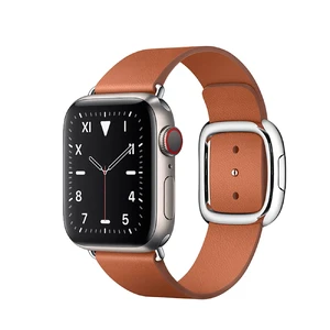 Смарт-годинник Apple Watch Series 5 40mm Titanium Case Saddle Brown Modern Buckle (MWQT2) MWQT2  - Фото 1