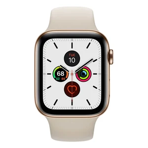 Смарт-годинник Apple Watch Series 5 44mm Gold Stainless Steel Case Stone Sport Band (MWW52) - Фото 2