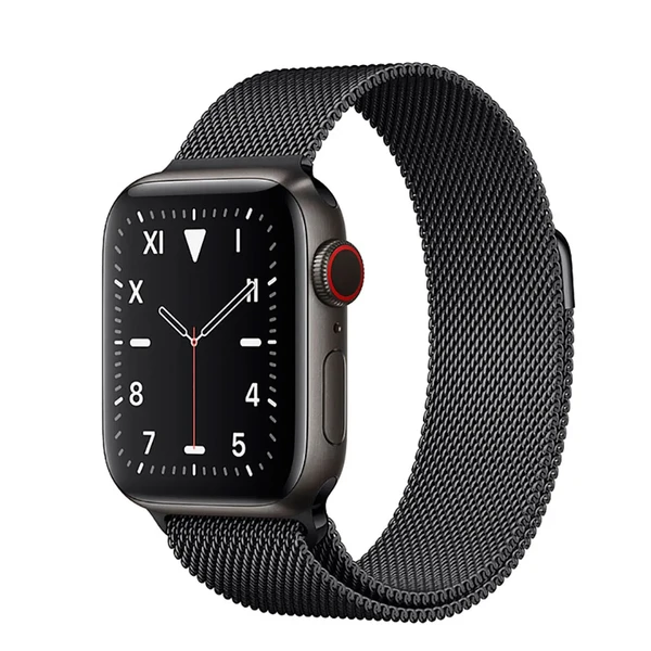 Смарт-годинник Apple Watch Series 5 44mm Space Black Titanium Case Black Milanese Loop (MWQR2) у Житомирі