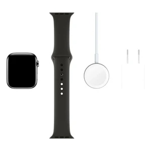Смарт-часы Apple Watch Series 5 44mm Space Black Stainless Steel Case Black Sport Band (MWW72) - Фото 6