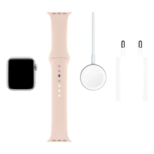 Смарт-часы Apple Watch Series 5 40mm White Ceramic Case Pink Sand Sport Band (MWQU2) - Фото 3