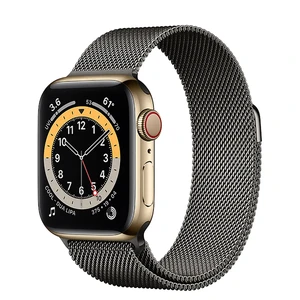 Смарт-часы Apple Watch Series 6 GPS + Cellular, 40mm Gold Stainless Steel Case with Graphite Milanese Loop (MOD93 | MODU3) MOD93 | MODU3 - Фото 1