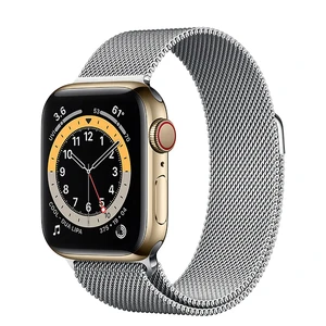 Смарт-годинник Apple Watch Series 6 GPS + Cellular, 40mm Gold Stainless Steel Case with Silver Milanese Loop (MOD93 | MODU3) MOD93 | MODU3 - Фото 1