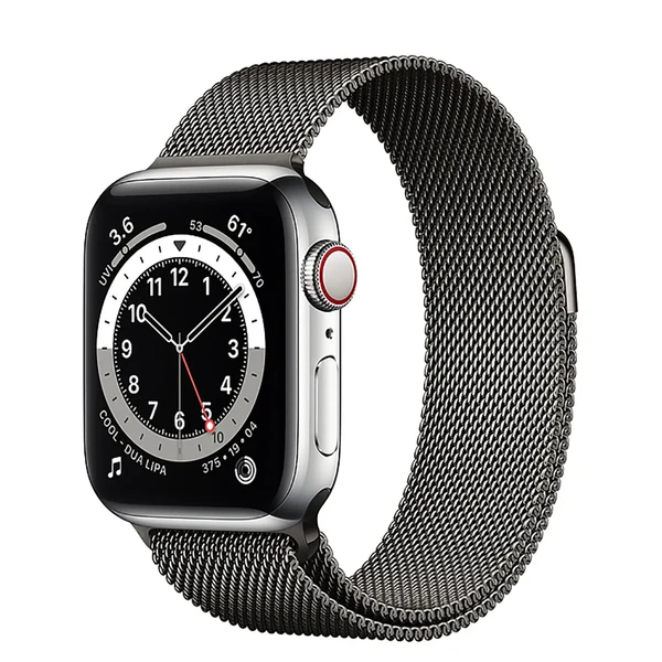 Смарт-часы Apple Watch Series 6 GPS + Cellular, 40mm Silver Stainless Steel Case with Graphite Milanese Loop (M0DC3 | M0DV3) в Днепре