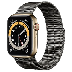 Смарт-часы Apple Watch Series 6 GPS + Cellular, 44mm Gold Stainless Steel Case with Graphite Milanese Loop (M0GD3 | M0GV3) M0GD3 | M0GV3 - Фото 1
