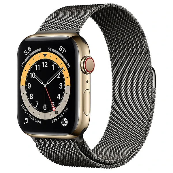 Смарт-часы Apple Watch Series 6 GPS + Cellular, 44mm Gold Stainless Steel Case with Graphite Milanese Loop (M0GD3 | M0GV3)
