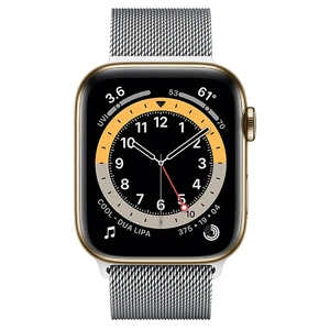 Смарт-часы Apple Watch Series 6 GPS + Cellular, 44mm Gold Stainless Steel Case with Silver Milanese Loop (MOGD3 | MOGV3) - Фото 2